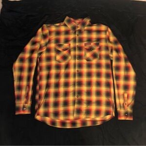 DIXXON Men's Casual Plaid Shirt - Red and Yellow - Dirt Bike Kidz